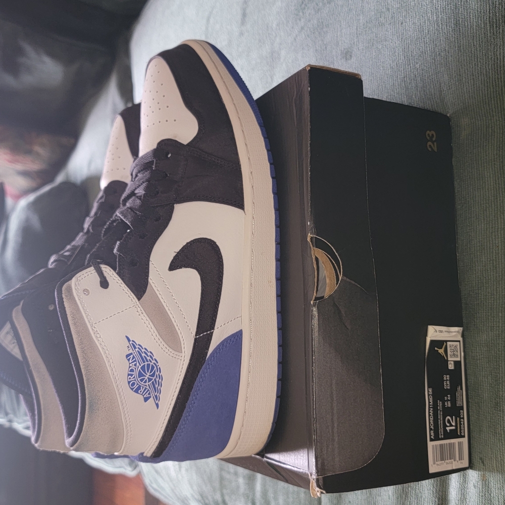 Jordan Blue and Black High-Top Sneakers